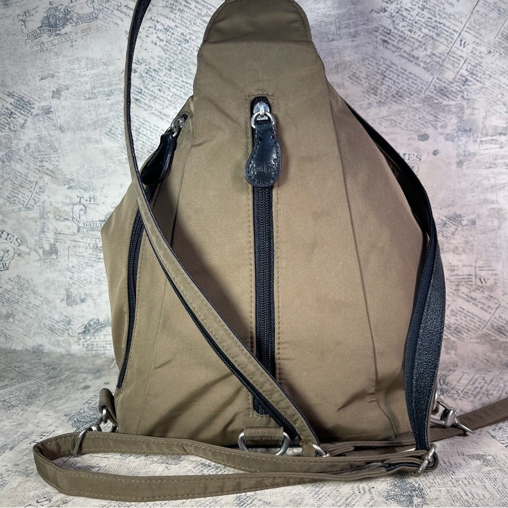 AmeriBag Nylon Convertible Backpack Multi Pocket Travel Organizer Sling Bag - Picture 3 of 11
